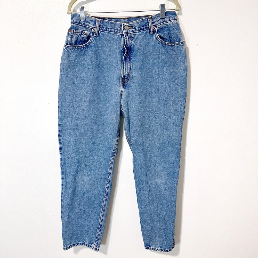 Vintage 90s Levi’s 550 Distressed Faded Relaxed Fit Tapered Leg Jeans Size 14S